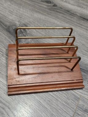 RARE Vintage Walnut MCM Letter & Pen Holder